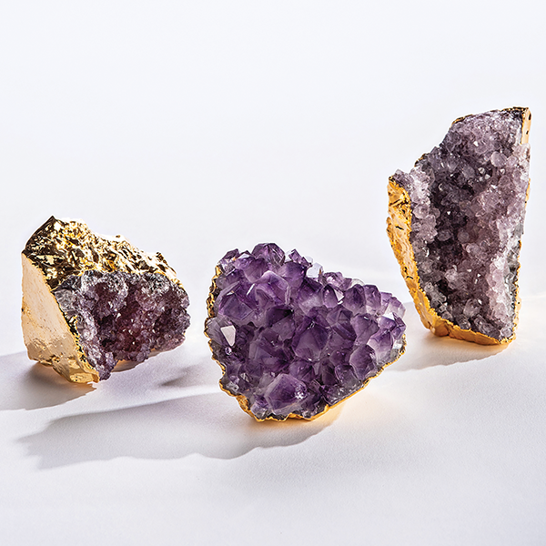 Gold Gilded Amethyst Clusters