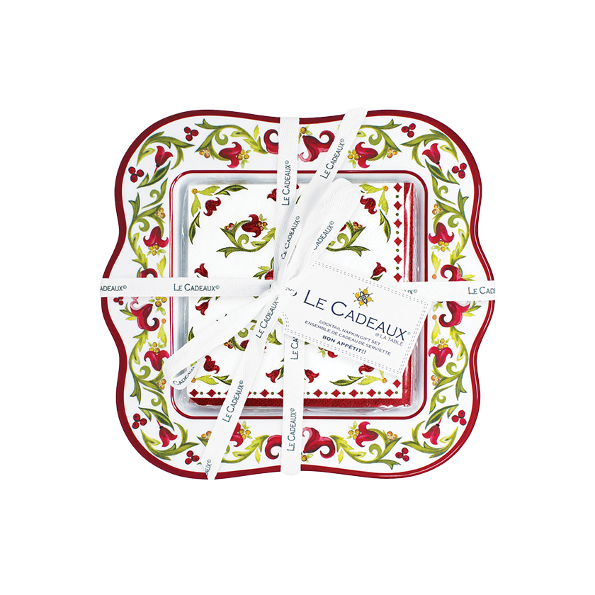 Vischio Collection Cocktail Napkin & Melamine Holder Gift Set 
															/ Le Cadeaux							