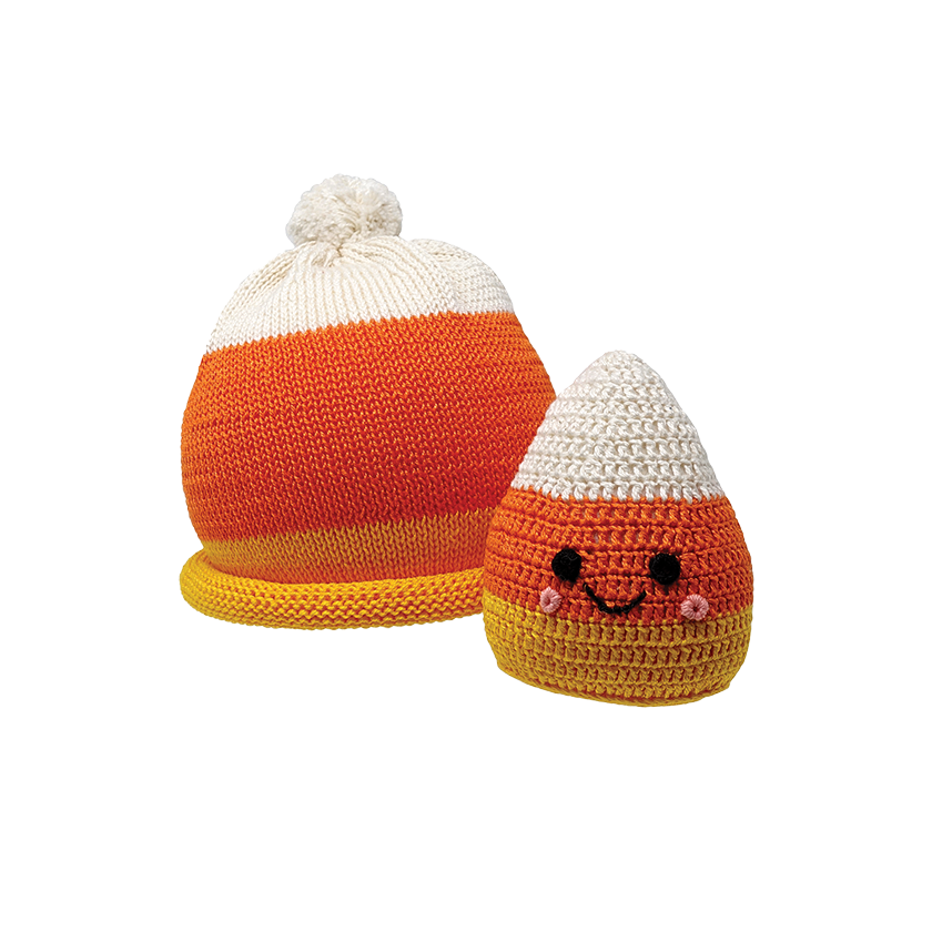 Candy Corn Baby Hat and Chrochet Toy 
															/ Melange Collection							