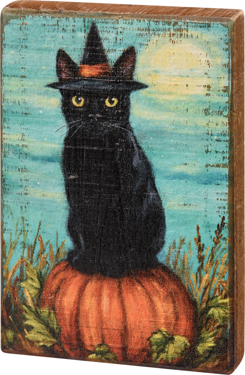 Block Sign-Cat Witch 
															/ Primitives by Kathy							
