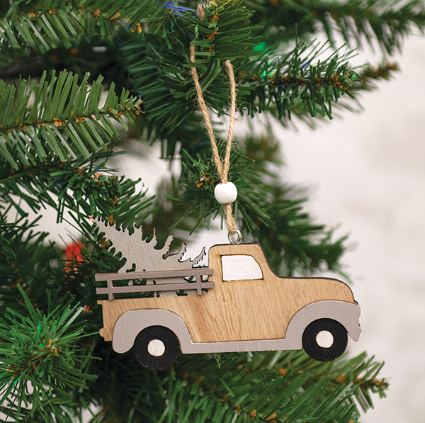 Nordic Wooden Truck with Tree Ornament