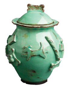Dog Treat Jar-Aqua:Green from Carmel Ceramica