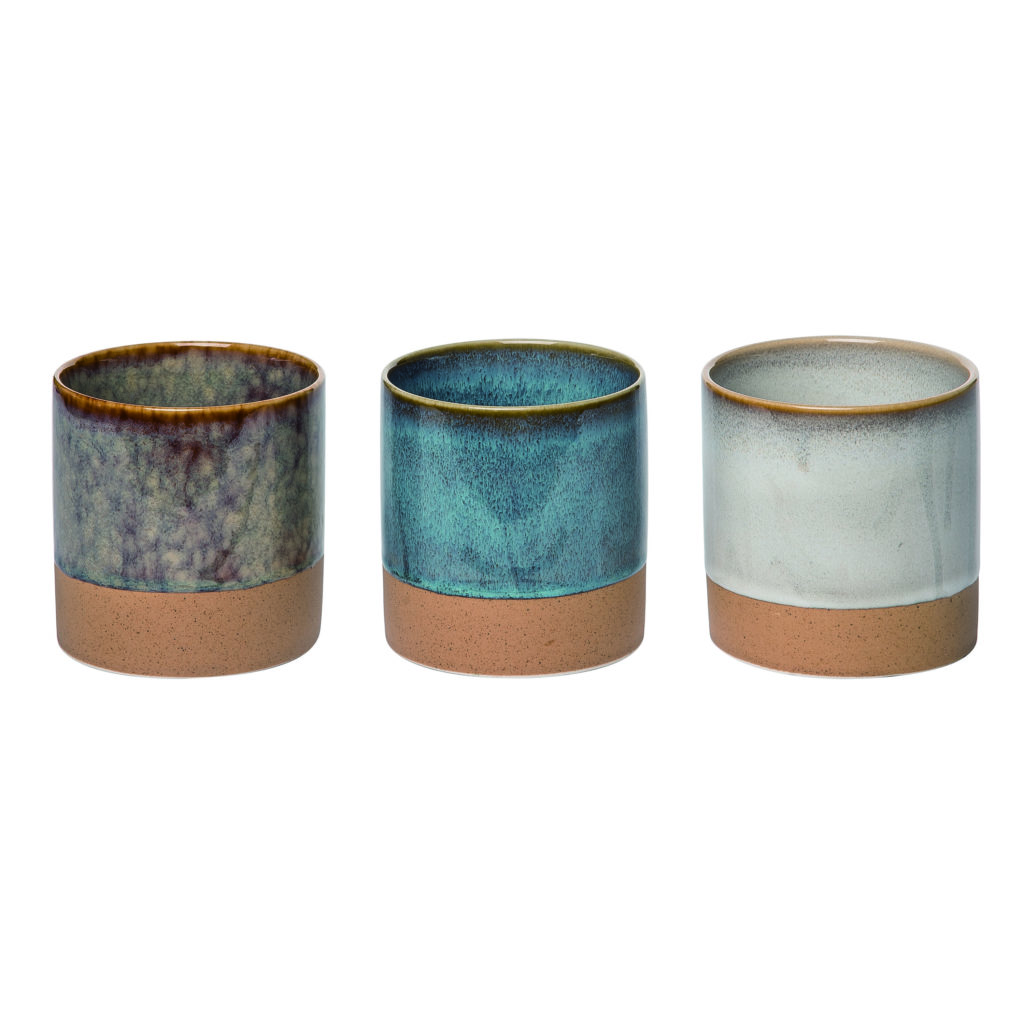 Stoneware Mini Planters from Transpac