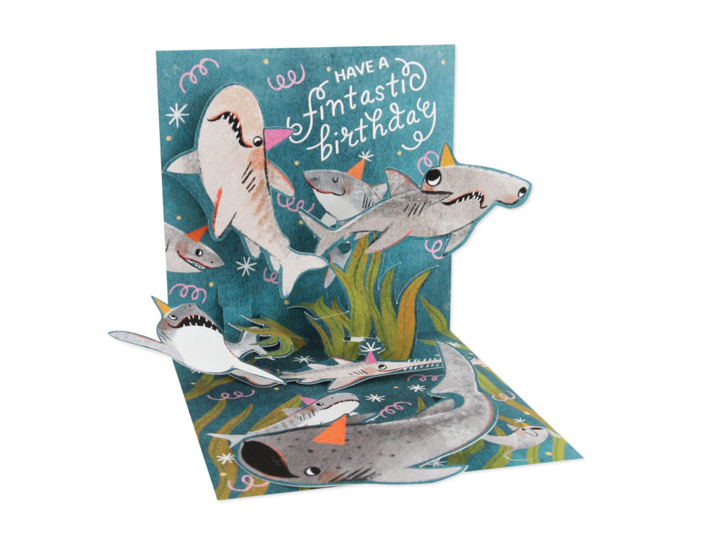 Sharks Pop-Up Card from Up With Paper