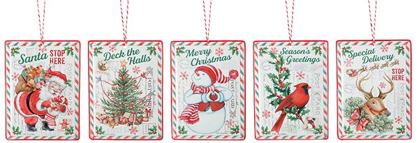 Vintage Christmas Card Ornaments