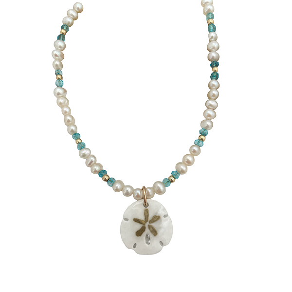 Sand Dollar Pearl Choker Necklace 
															/ Isabelle Grace Jewelry							