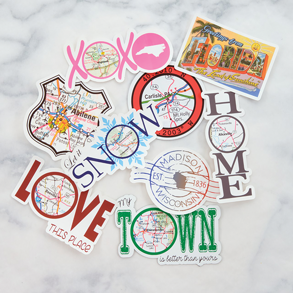 Customizable Hometown Stickers