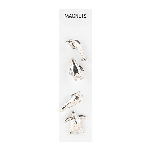 Cast Marine Magnets, Silver 4pk 
															/ Three by Three Seattle							