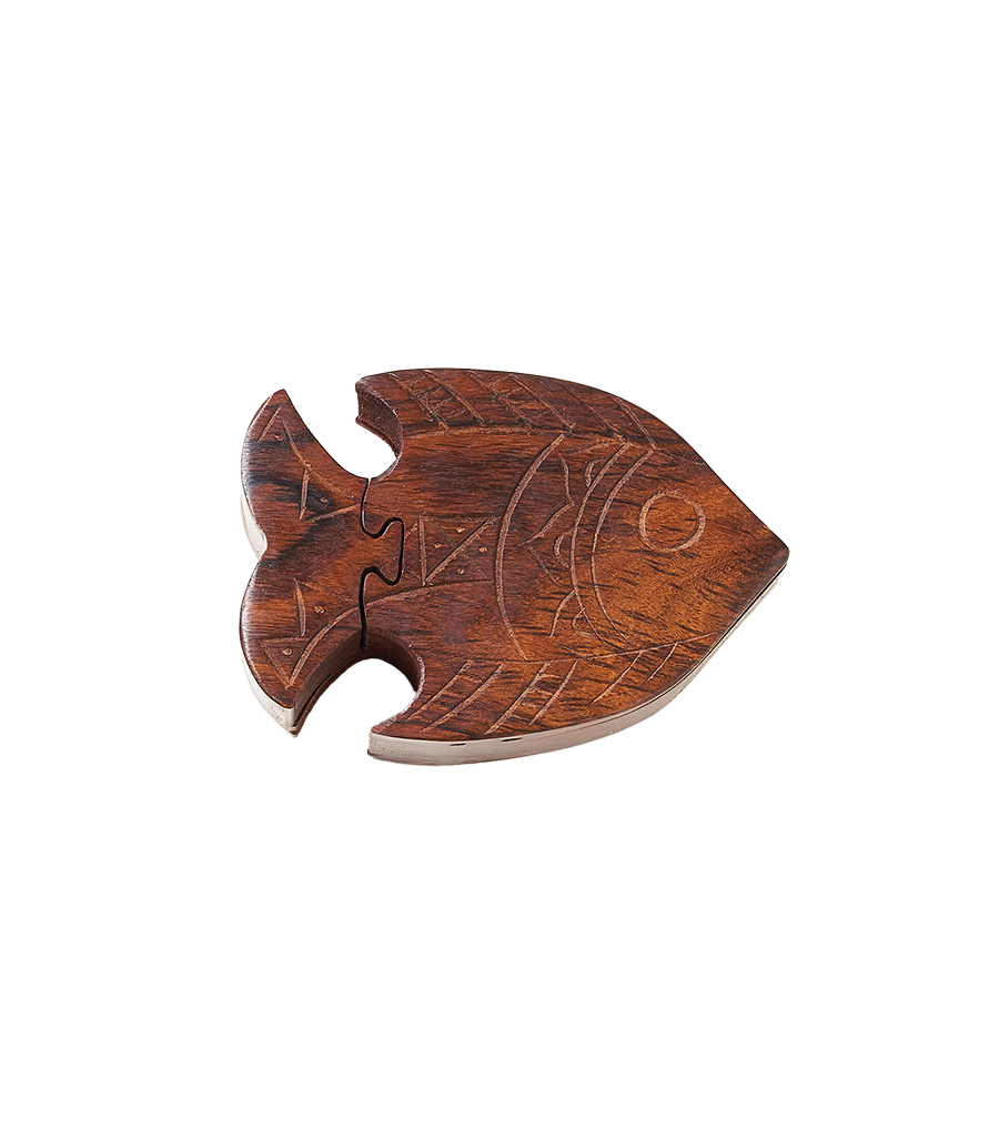 Wooden Puzzle Box, Fish