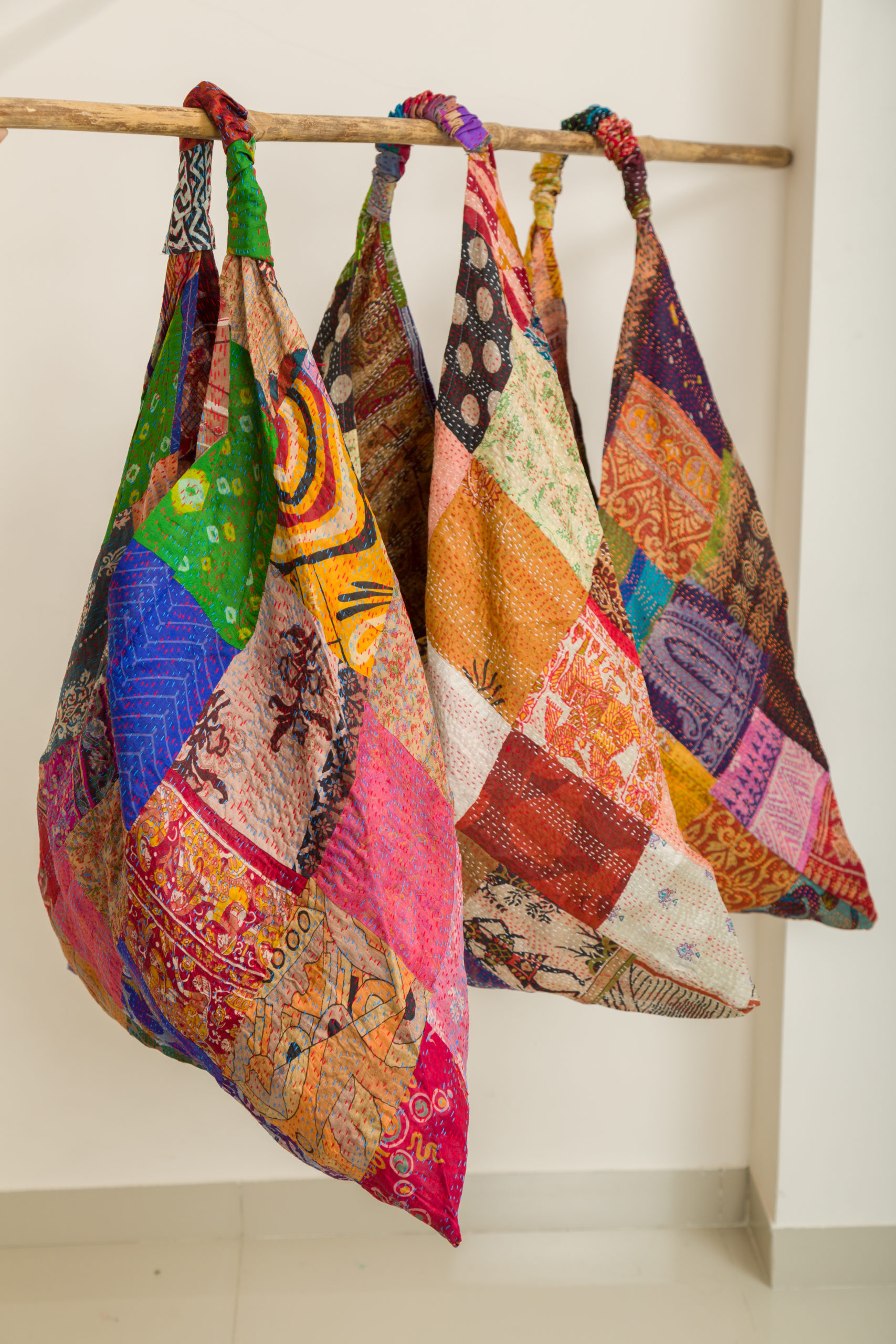 Kantha Silk Triangle Bag 
															/ Sevya Handmade							