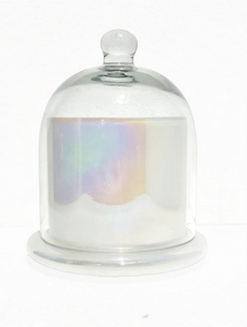 Iridescent Glass Jar with Cloche. Transpac.