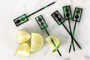 Green Geometric Acrylic Cocktail Pick Set - Mod Paper Lounge Company