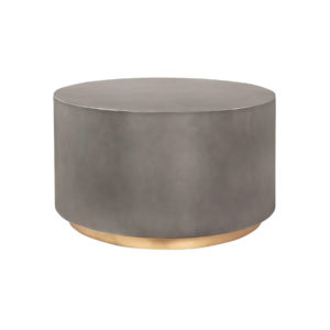 Anais Concrete and Brass Oval Coffee Table by Armen Living