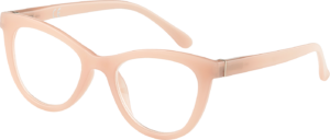 Stylish, right on color trend, optical quality and reasonably priced. Available in quarter powers, the Blair Pink Reader from I Heart Eyewear is also available in blue and brown.
