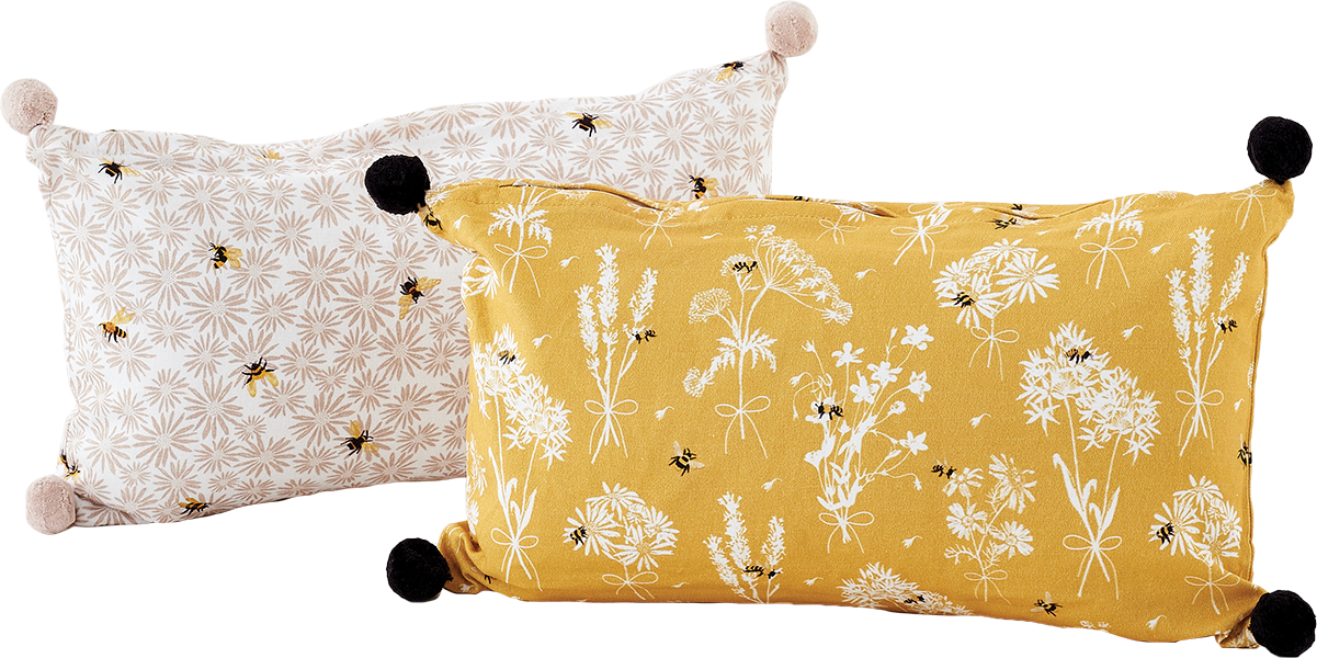 Fabric Bumblebee Pillows 
															/ One Hundred 80 Degrees							