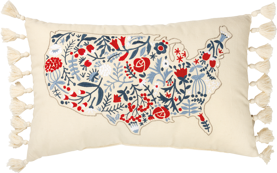 Floral USA Pillow