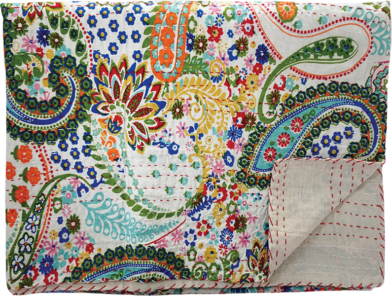 Hand-Quilted Kantha Throws 
															/ Vintage Addiction							