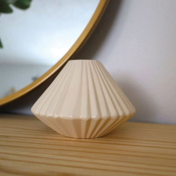 6.25-Inch Pleated Ceramic Vase
