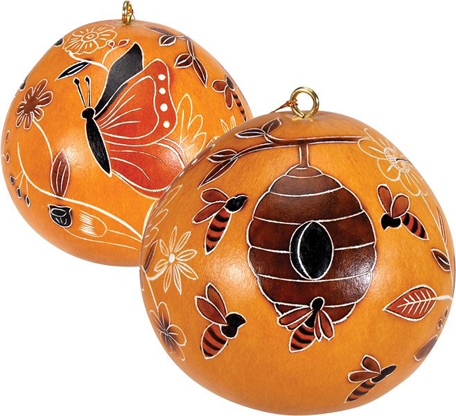 Day Pollinators Gourd Ornament 
															/ Lucuma Designs							