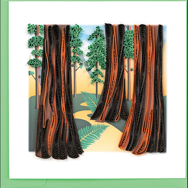 Quilled Redwood Trees Greeting Card
