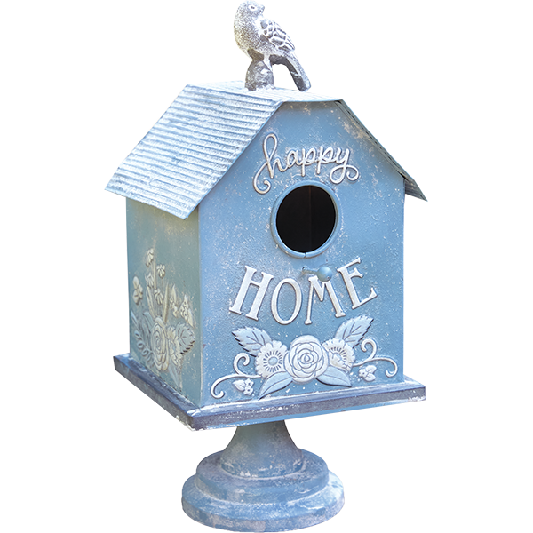 Happy Home Metal Pedestal Birdhouse