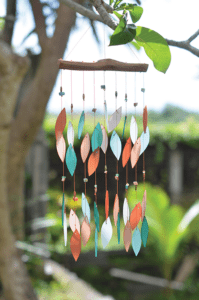 Coral and Teal Beaded Glass Chime. Gift Essentials.