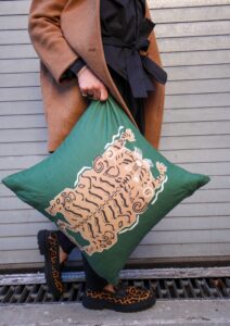 Le Tibetan en Solo Pillow in Forest Green. Post House.